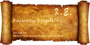 Kazinczy Elemér névjegykártya