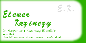 elemer kazinczy business card